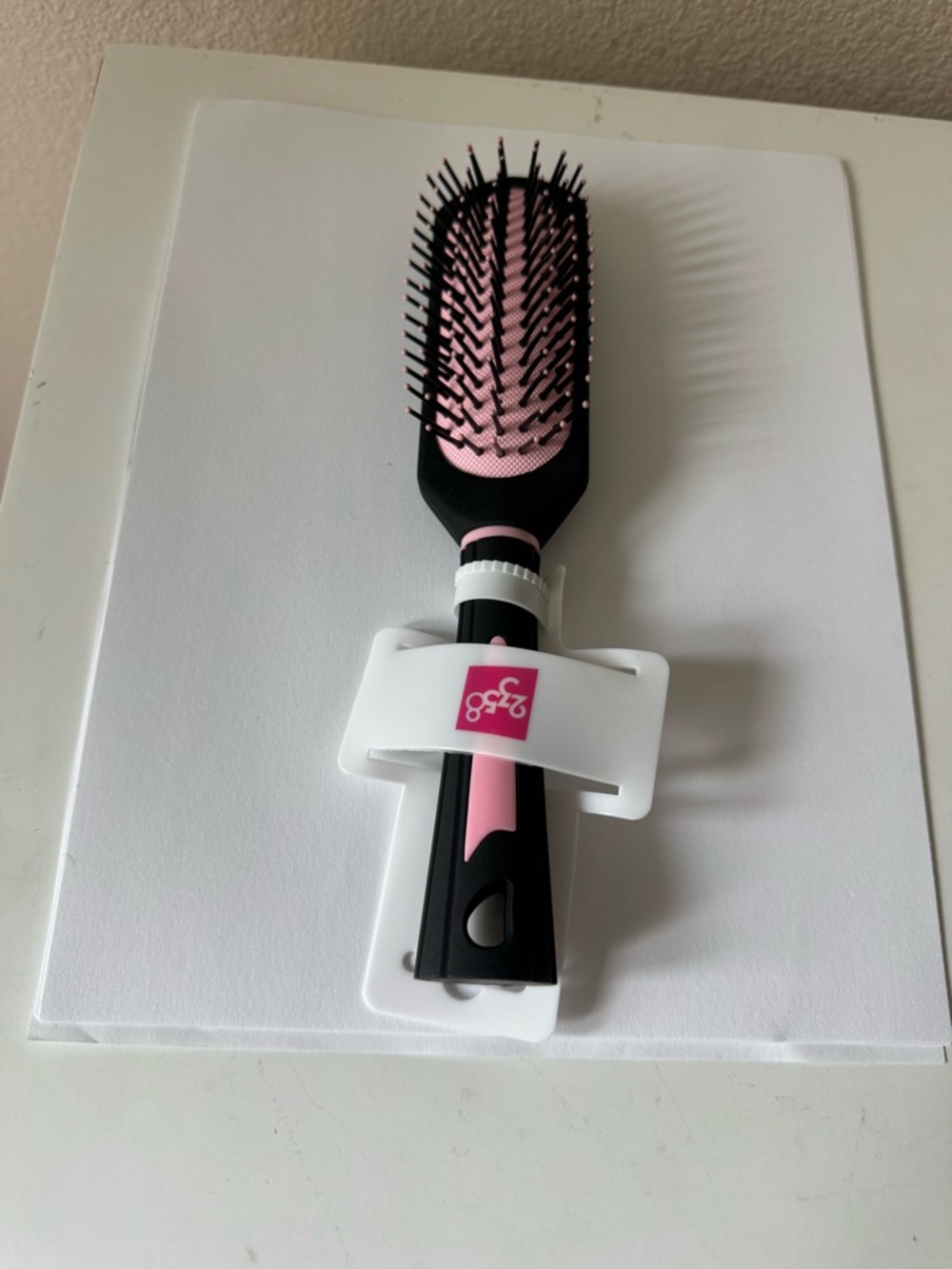 Lightweight Pink & Black Paddle Hair Brush with Venting